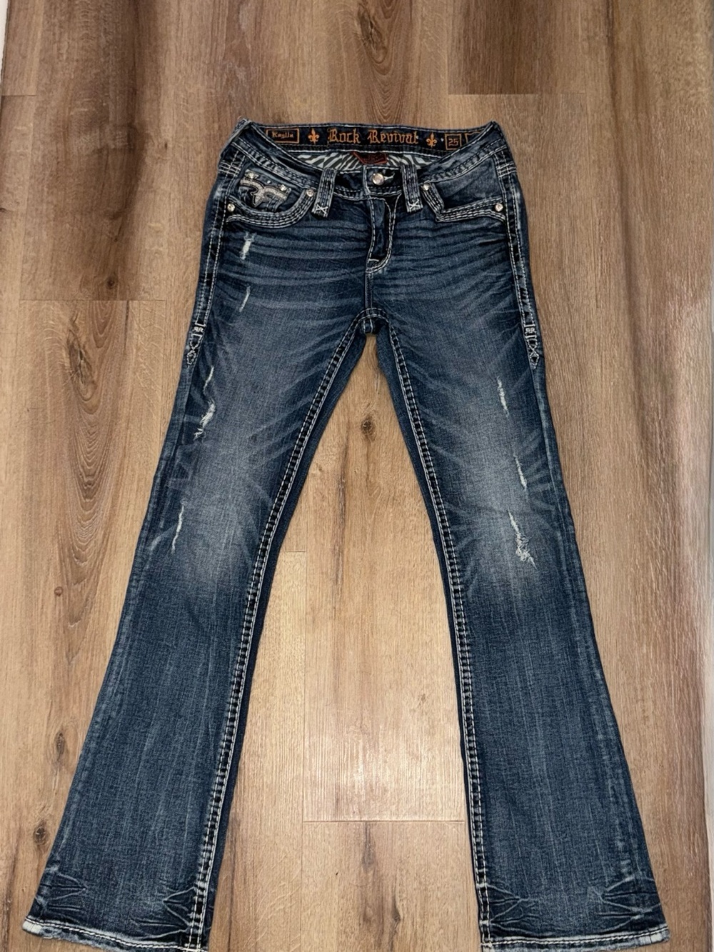 RARE Kayla Rock Revival Women’s Washed Blue Bootcut Jeans